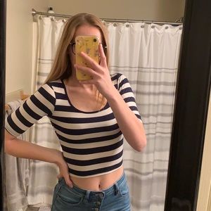 Charlotte Russe Striped Crop Top